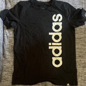 Adidas Men's Black Tee with Bold Logo
